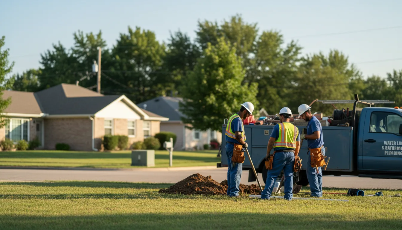 Residential water line and bathroom plumbing service in Kellnersville, WI